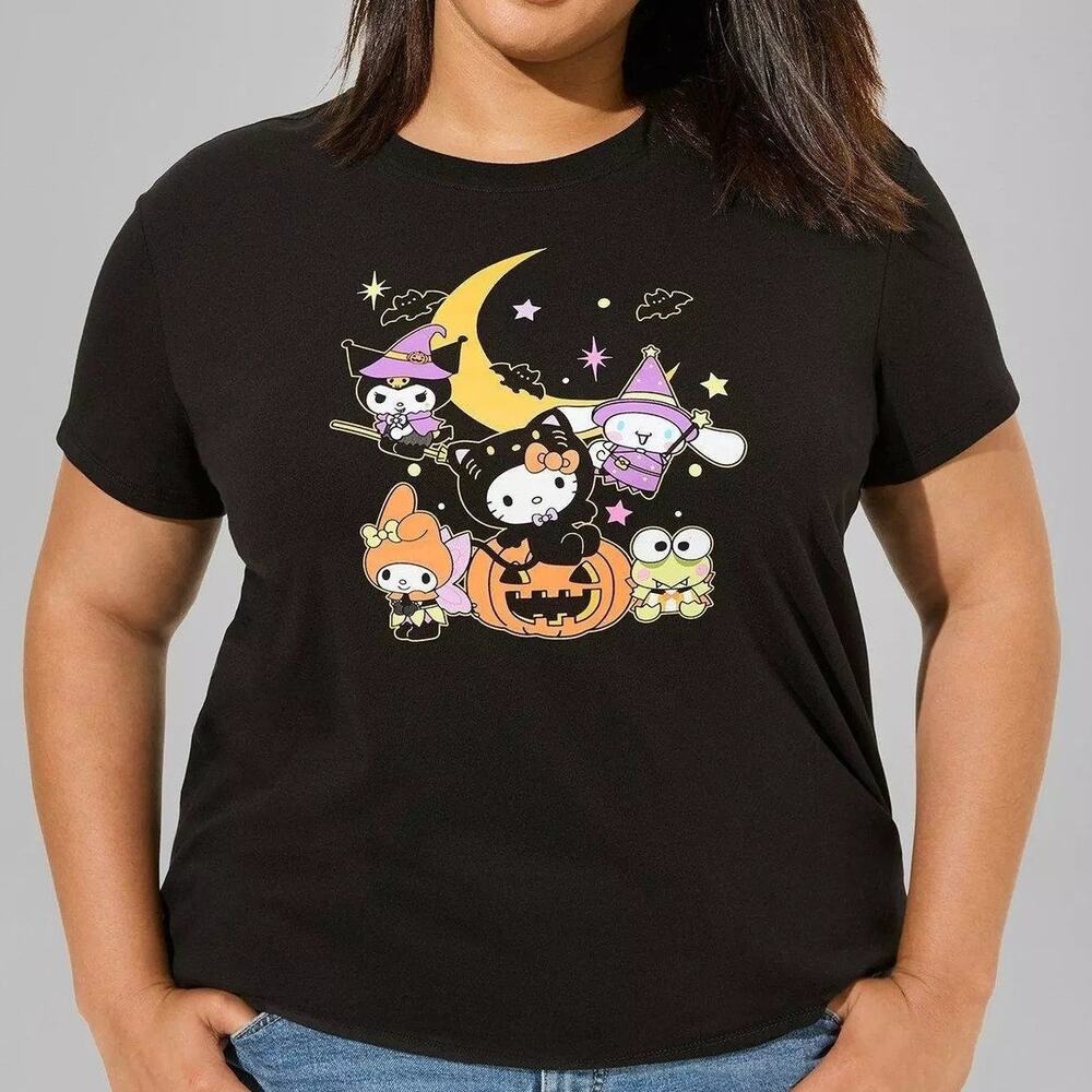 Torrid 00 (size 10) Hello Kitty Cat Relaxed Fit Anime Halloween Graphic T Shirt‎ - Picture 2 of 3